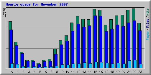 Hourly usage for November 2007