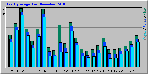 Hourly usage for November 2016