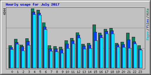 Hourly usage for July 2017