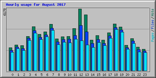 Hourly usage for August 2017