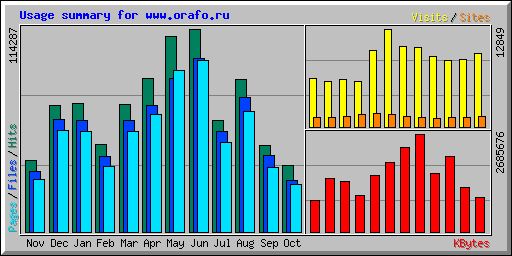 Usage summary for www.orafo.ru